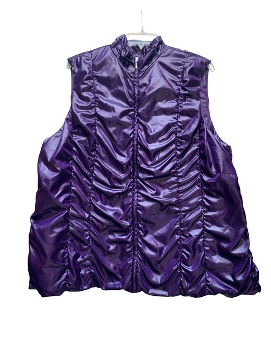 Chico's Jackets & Blazers - Chico's Shiny Ruched Purple Puffer Vest